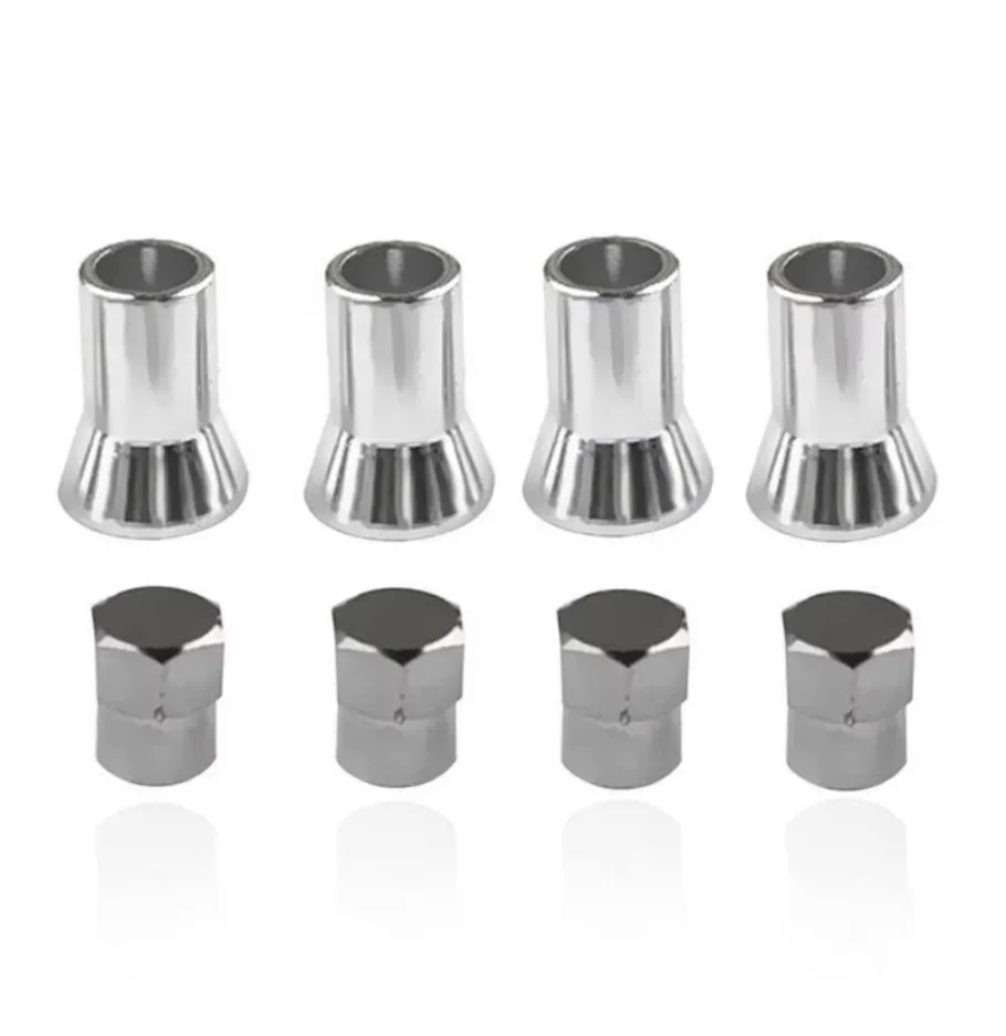 4PC Car Tire Valve Stem Cap Sleeve Cover Wheel Chrome Car Accessories