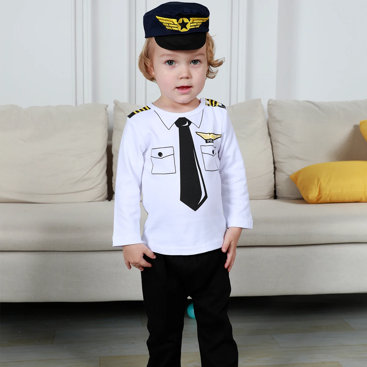 Baby Boy Clothes Set Infant Pilot Carnival Top+Pants+Hat Outfits Toddler Halloween Police Fireman Sport Baseball Costume 3PCS