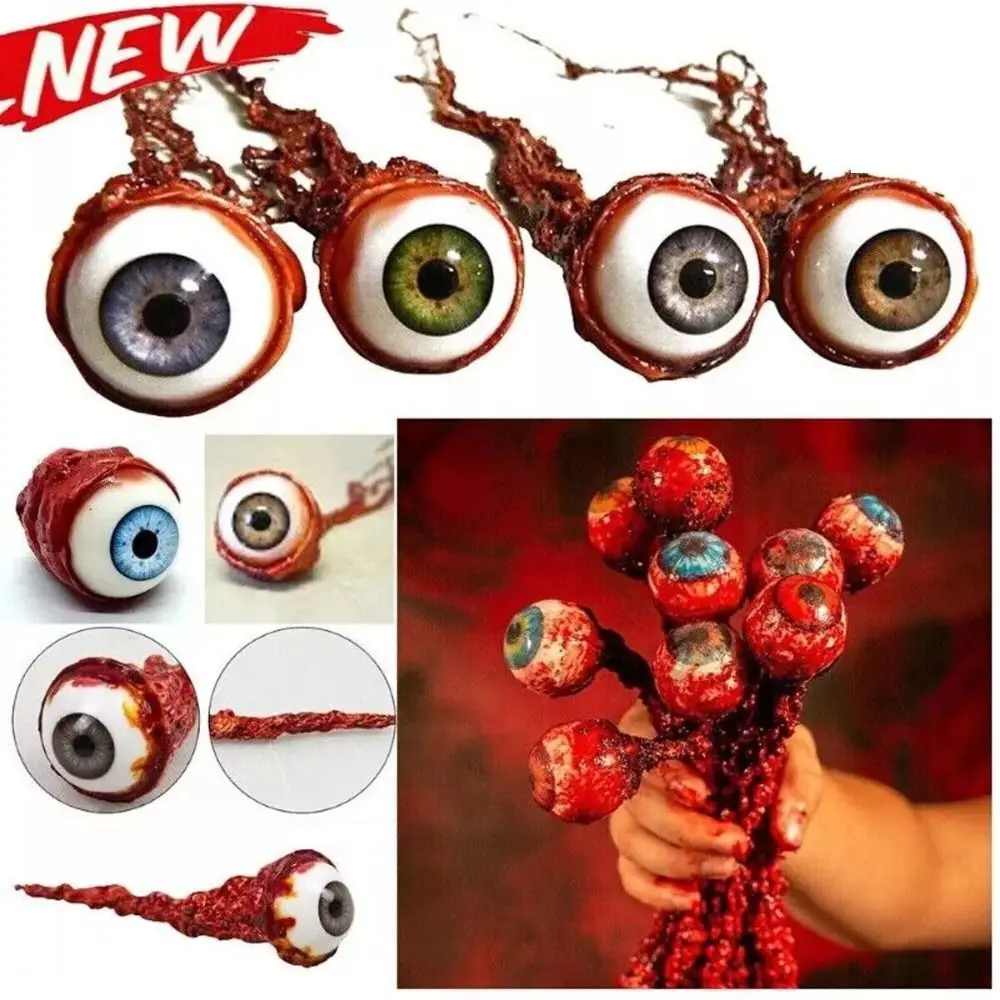 New ​Halloween Latex Fake Eyeballs Bloody Props Horror Scary Fake Eye Eyeball ​Halloween Party Decoration Bloody Eyeballs