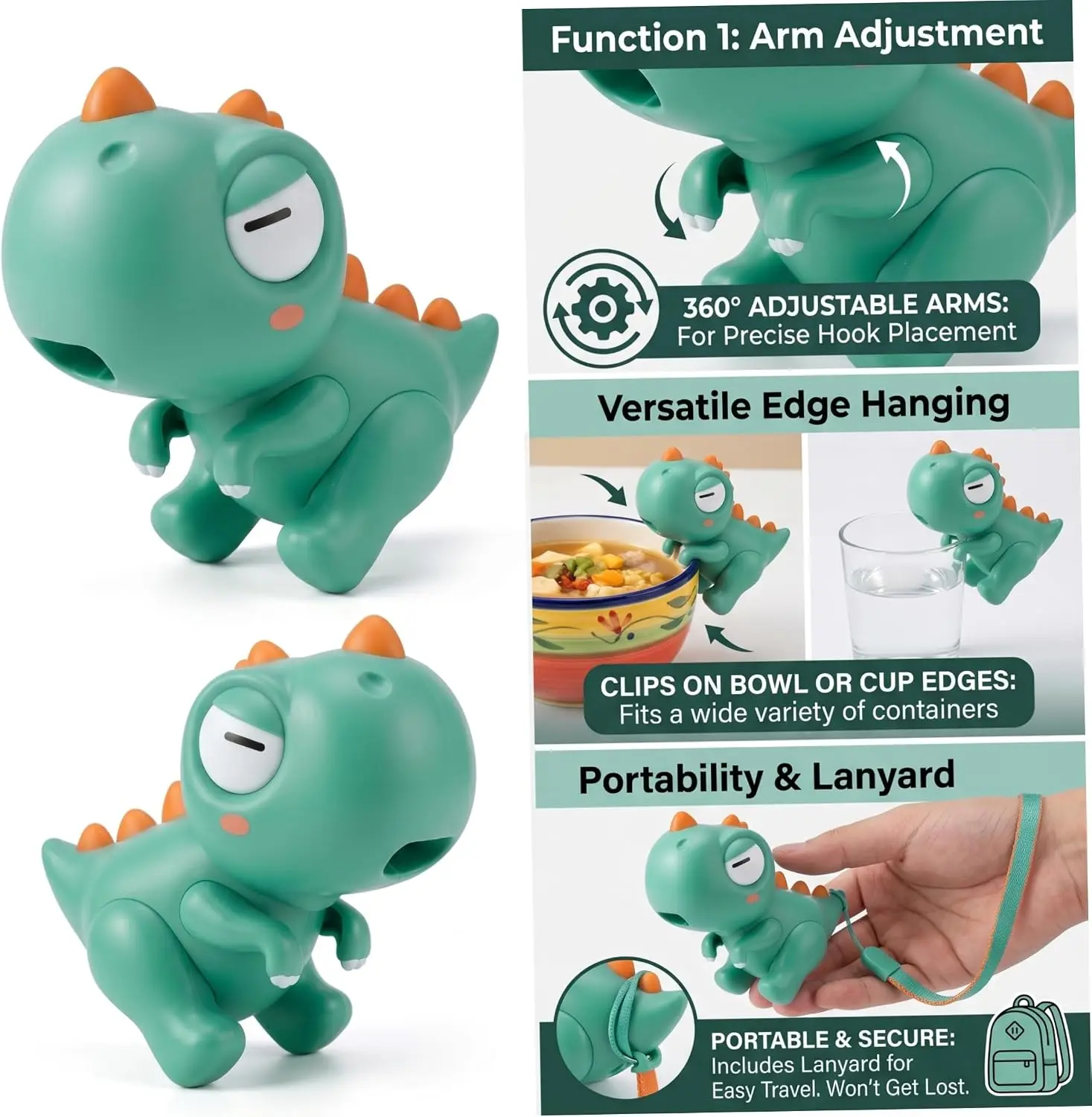 Cute Elephant Mini Fan Baby Feeding Helper Clip-on Design Food Cooling Tool with Cup Hanging Feature Animal Shape Baby Bowl Acce view 3