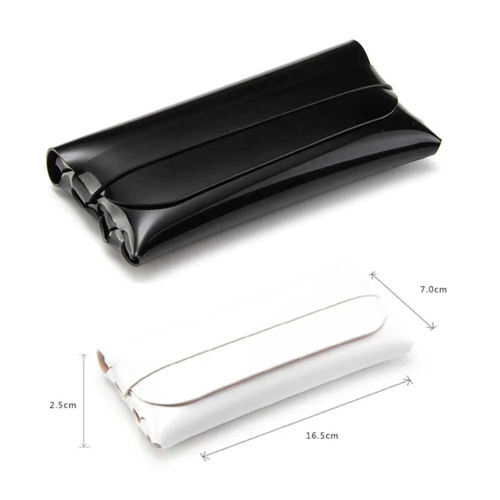 2 قطعة حافظة نظارات شمسية محمولة رفيعة صندوق تخزين النظارات أسود أبيض حامل حماية متين حافظة نظارات #5