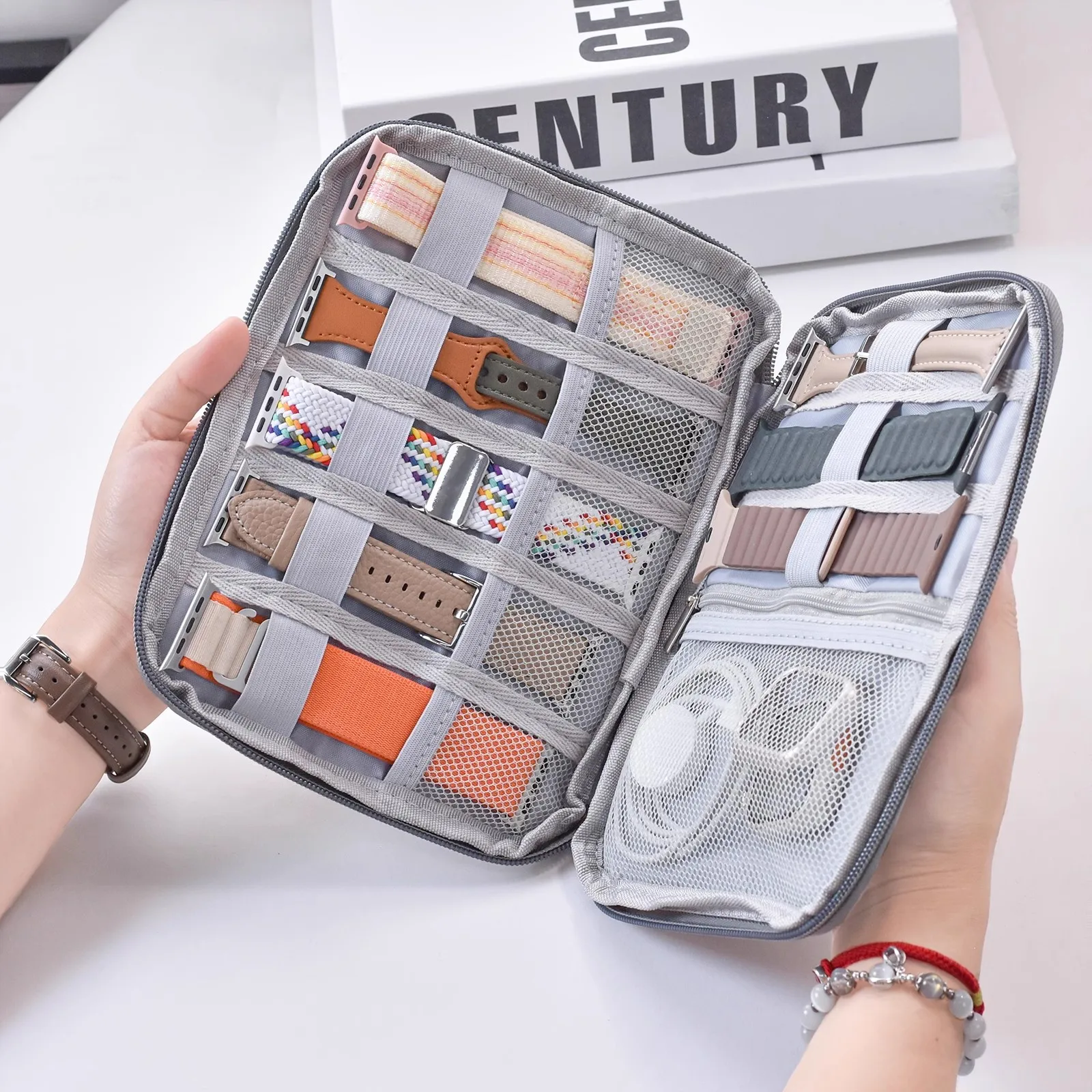 watch band organizer bag for apple watch multifunction case cable watchband bag for smart watch Travel Portable storage bag