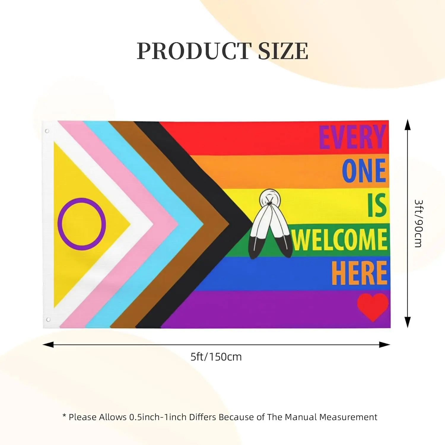 Flagnshow 100% Polyester Progress Pride Flag Rainbow Gay Lesbian Transgender Bisexual LGBTQ Flag