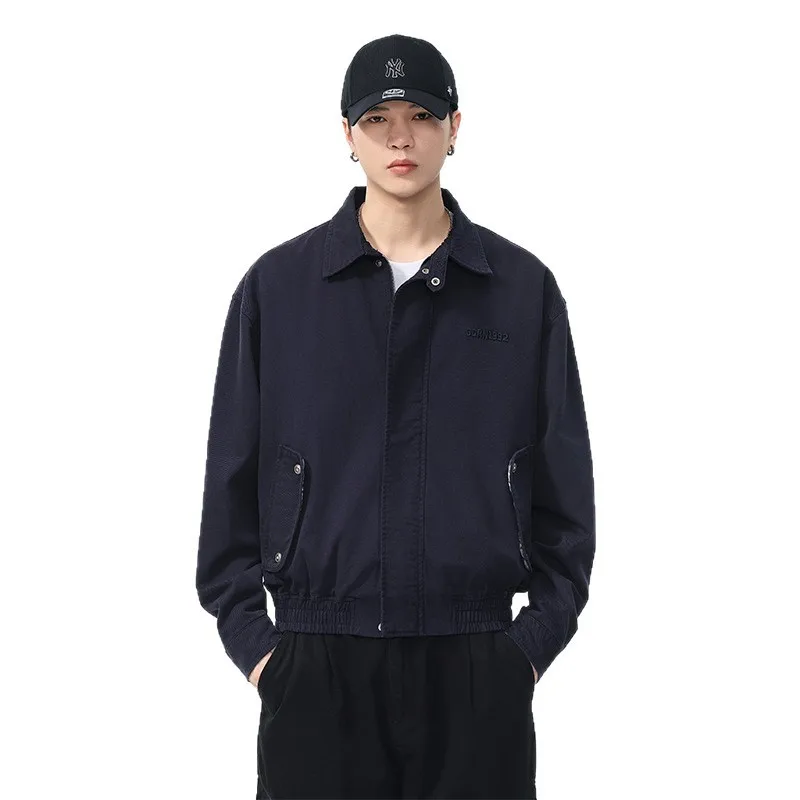 سترة منفوخة قصيرة أمريكية عتيقة للرجال ملابس الشارع الكورية موضة فضفاضة غير رسمية سترة البضائع Cityboy معطف ياباني ملابس خارجية