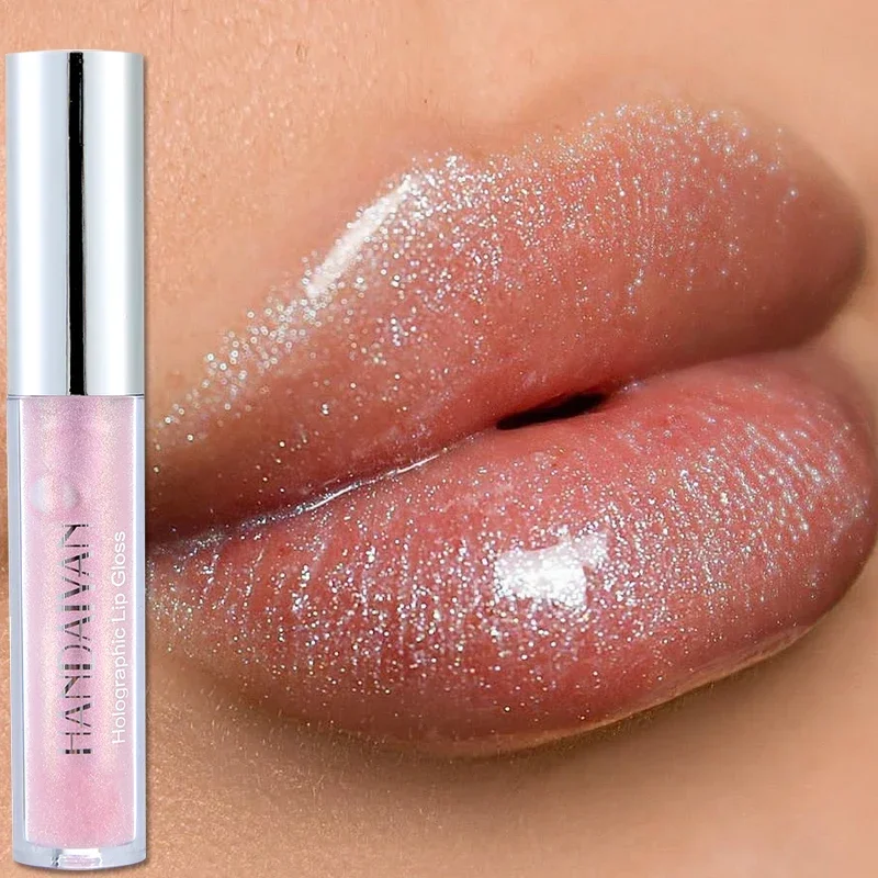 Holographic Laser Lip Gloss Waterproof Lasting Moisturizing Crystal Glow Glitter Mermaid Nude Polarized Liquid Lipstick Makeup