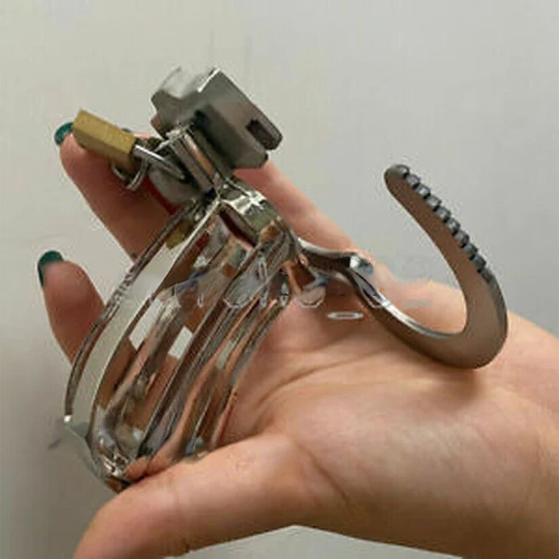 Cerradura masculina del dispositivo de castidad de la jaula de los anillos de tarjeta ajustables del metal del acero inoxidable