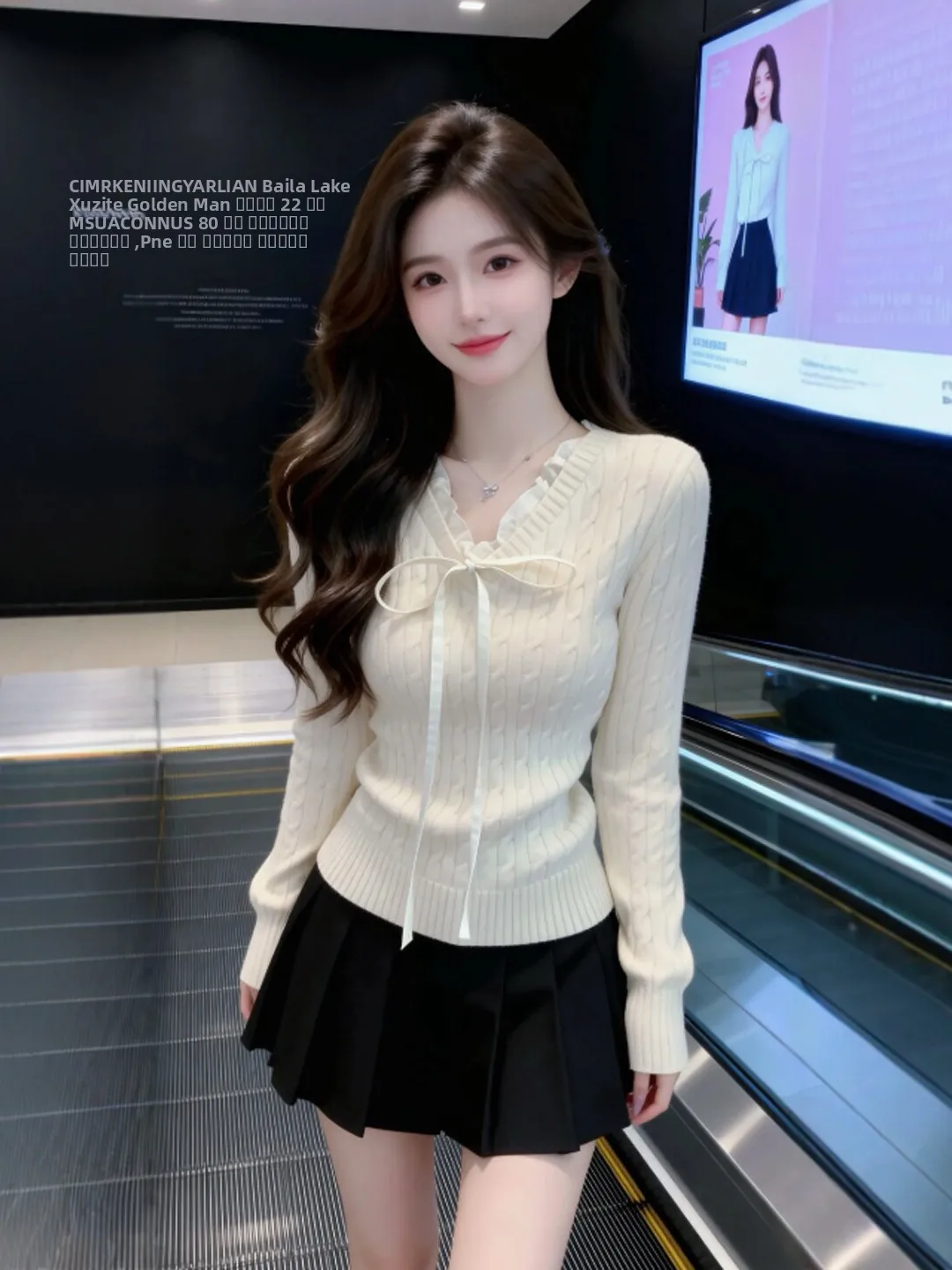 

Slimming V-Ne Knitwear Soft Sle French Sle Slim Fit Warm Long Sve Women's Top for Date Travel op Home Par