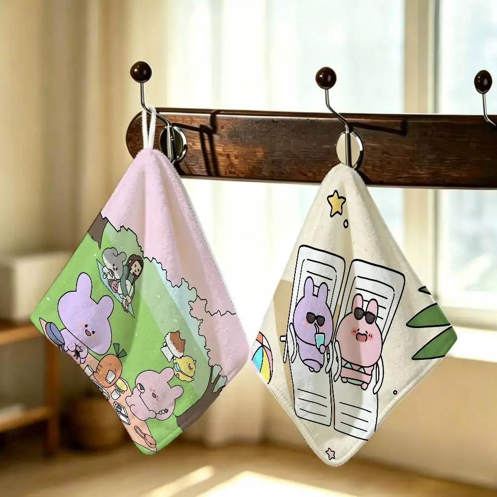 Cartoon Cute Asamimichaan Hanging Style Hand Wiping Towel Polyester Cotton Anti-fade For Indoor Kitchen Living Room