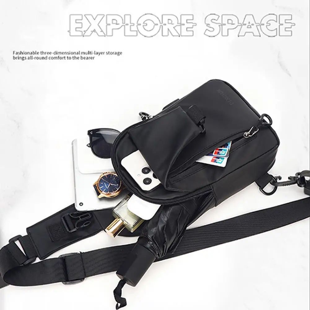 2024 Multi-functional Men Crossbody Bag Waterprof Shoulder Bag Travel Hiking Camping Sling Bag Pack Messenger Chest Bag For Male