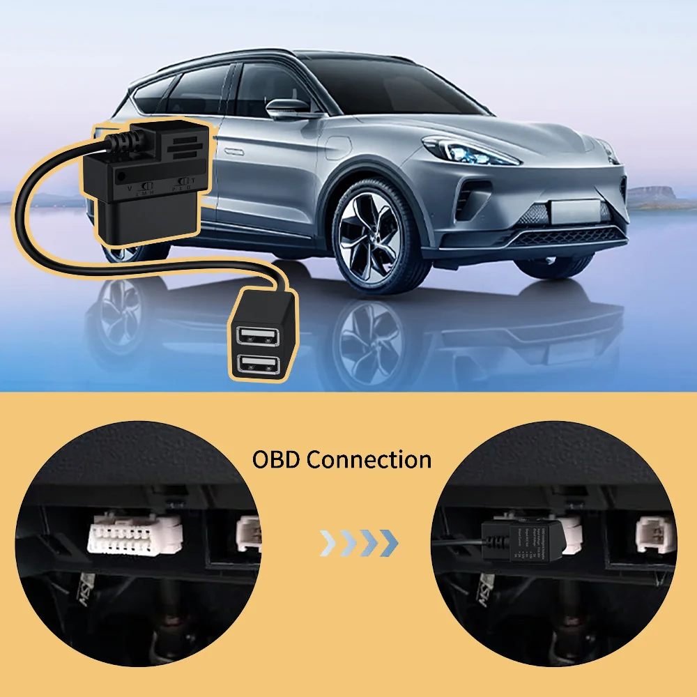 

Новый 16-контактный кабель-переходник с разъемом OBDII на двойной USB для зарядки и питания, конвертер OBD2 для автомобильных GPS-трекеров и устройств OBD