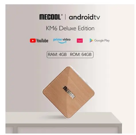 [أصلي] صندوق تلفزيون عالمي MECOOL KM6 Wifi 6 AV1 Google معتمد Android10 4G 64G Amlogic S905X4 1000M LAN BT 5.0 صندوق فك التشفير الذكي