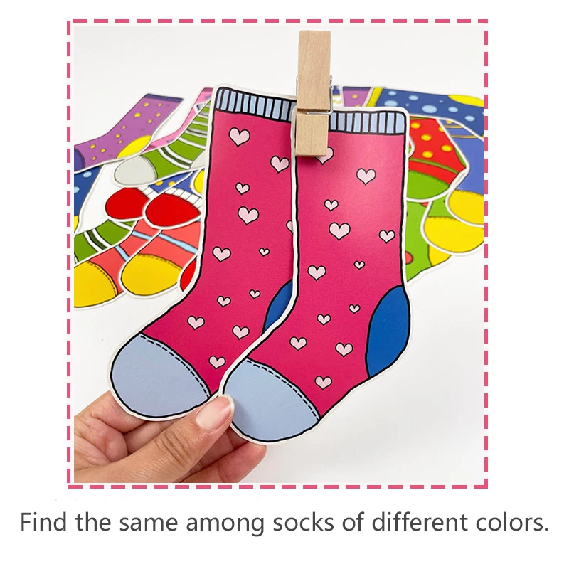 Toddler Montessori Material DIY Toys Socks Colors Sorting Matching Games Early Educational Learning Toys Preschool Teaching Aids