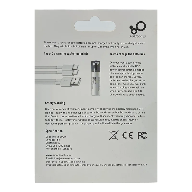 Pilas AAA recargables de iones de litio para control remoto, 1,5 V, 550mWh, USB, ratón inalámbrico + Cable, 4 unids/lote