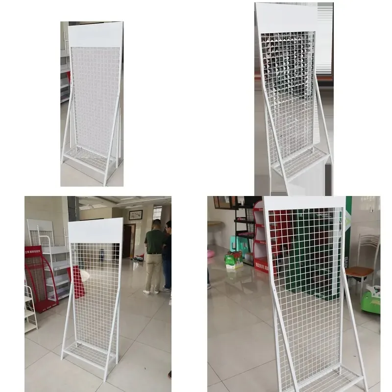 White Metal Mobile Phone Accessories Display Holder Counter Rack