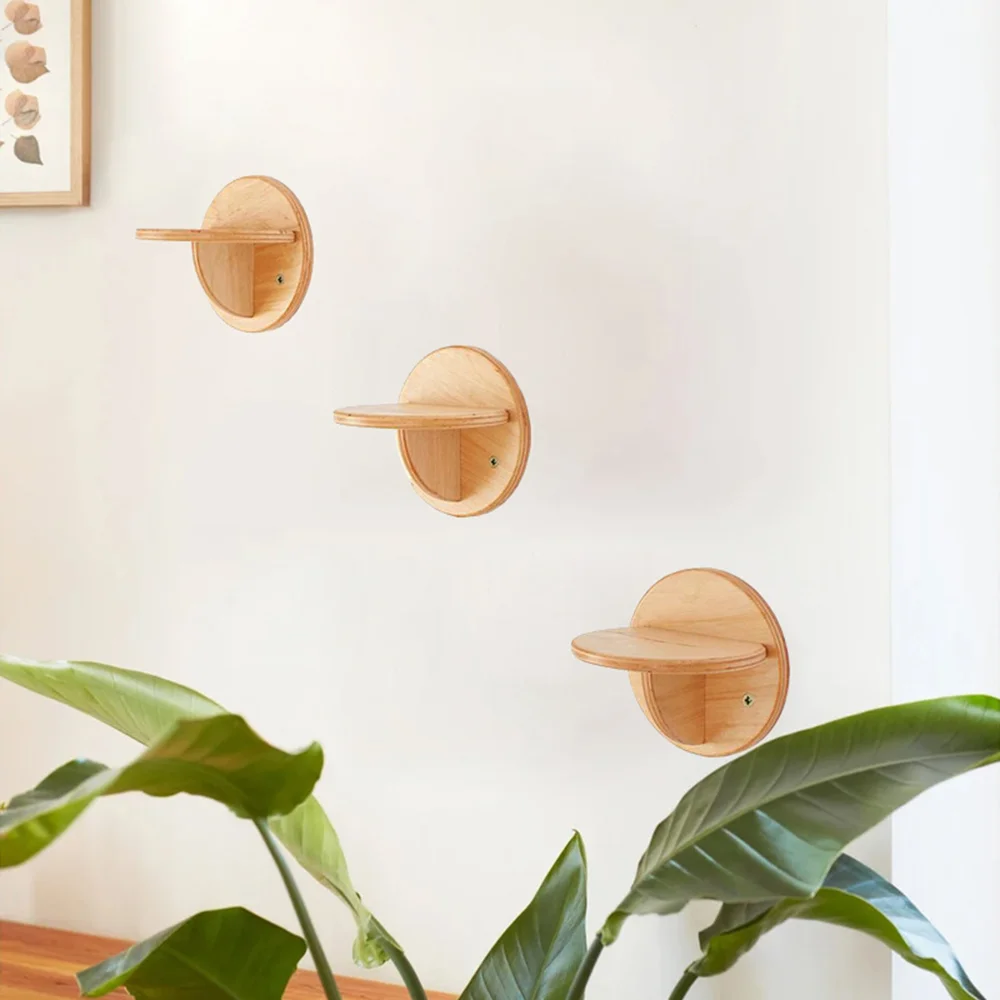 رف جداري للقطط مثبت على الحائط مكون من 3 قطع، سلم تسلق خشبي، رف سلم سلم مثبت على الحائط مناسب للقطط للتسلق