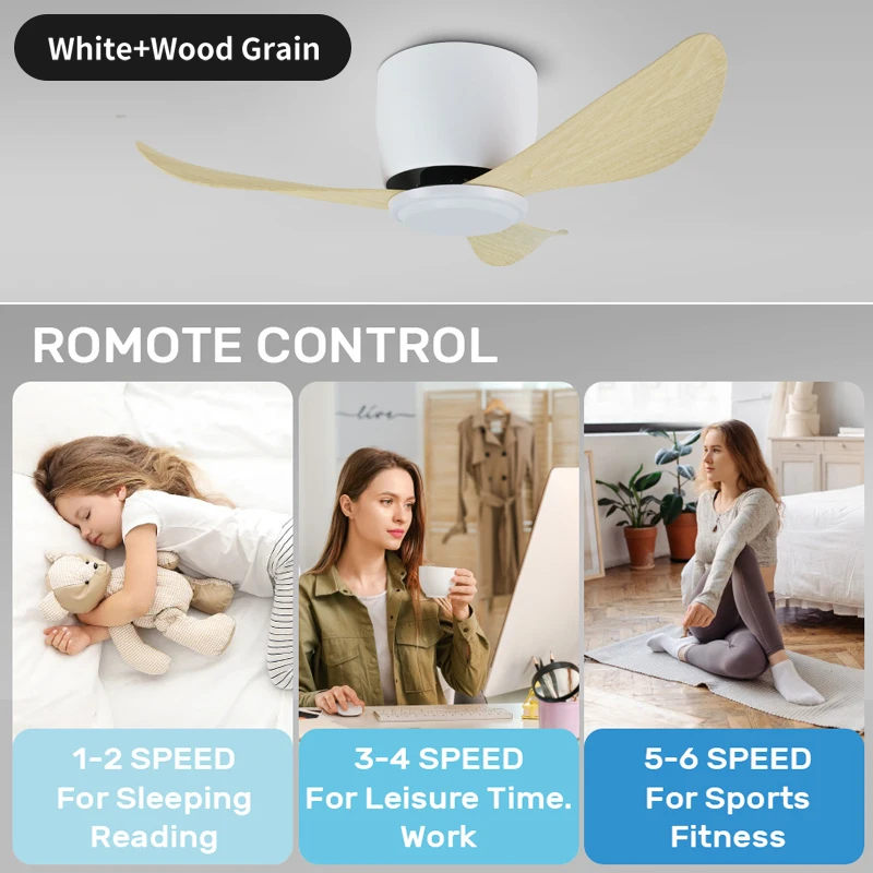 مروحة سقف 30 بوصة، بدون ضوء، غرفة نوم، دراسة، مروحة سقف مع ضوء، مروحة كهربائية منزلية صامتة، ضوء معلق، 110 فولت 220 فولت #4