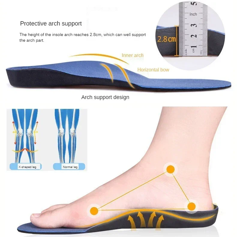 Plantar Fasciitis Arch Support Shoes Insole Orthopedic Insoles for Feet Shock-absorbing Shoe Pads Unisex Size EVA Shoe Pads