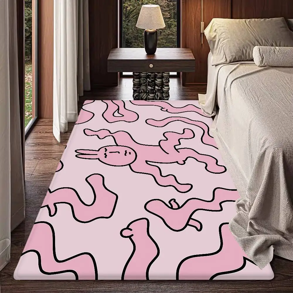 My F-Friend Pink Rabbit Funny Bathroom Mat INS Style Soft Bedroom Floor House Laundry Room Mat Anti-skid Welcome Doormat