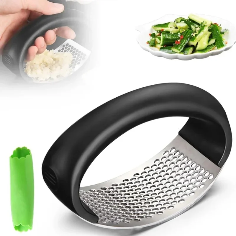 1/2/4/6pcs Garlic Press and Mincer Heavy Duty Stainless Steel Soft Handle Effortless Garlic Crusher for Minced Garlic and Paste
