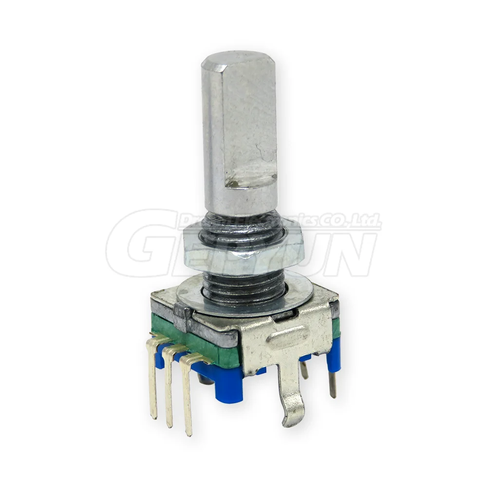 5PCS/LOT 20 Position 360 Degree Rotary Encoder EC11 w Push Button 5Pin Handle Long 15/20MM With A Built In Push Button Switch