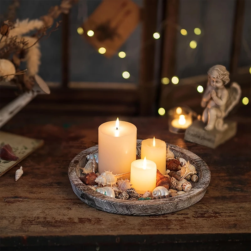 New Wooden Tray Fruit Storage Tray Candle Holder Multifunctional Tray Candle Holder Tray Kitchen Countertops Home Decoration 4