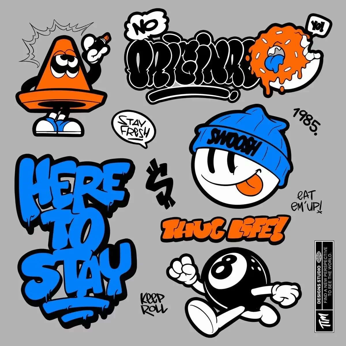 

TIMDESIGNS®OriginalThugLifeLife of Thugs Waterproof Sunscreen Graffiti Trendy Brand Electric Vehicle Sticker