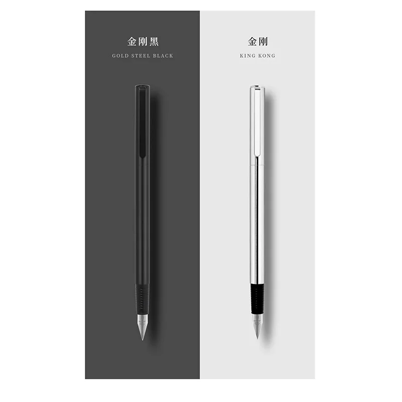 Imagem -05 - Luxo Prata Metal Fountain Pen para Estudantes Canetas de Prata Preto Escrita Escola Material de Escritório Personalizado Nome Presente