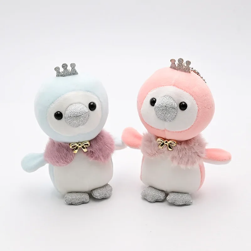 

New Cartoon Cute Crown Penguin Plush Toy Keychain Backpack Bead Chain Pendant Car Charm Couple Birthday Christmas Gift