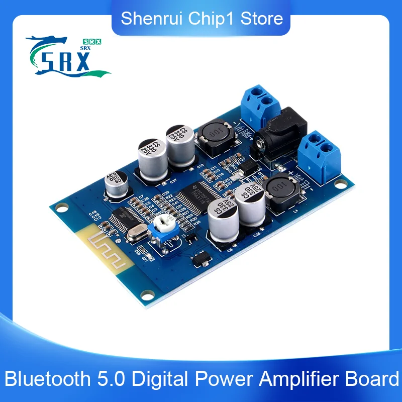 

Bluetooth 5.0 Digital Power Amplifier Board 60W Mono D Class Power Amplifier Module Speaker DIY Modified DC8-24V