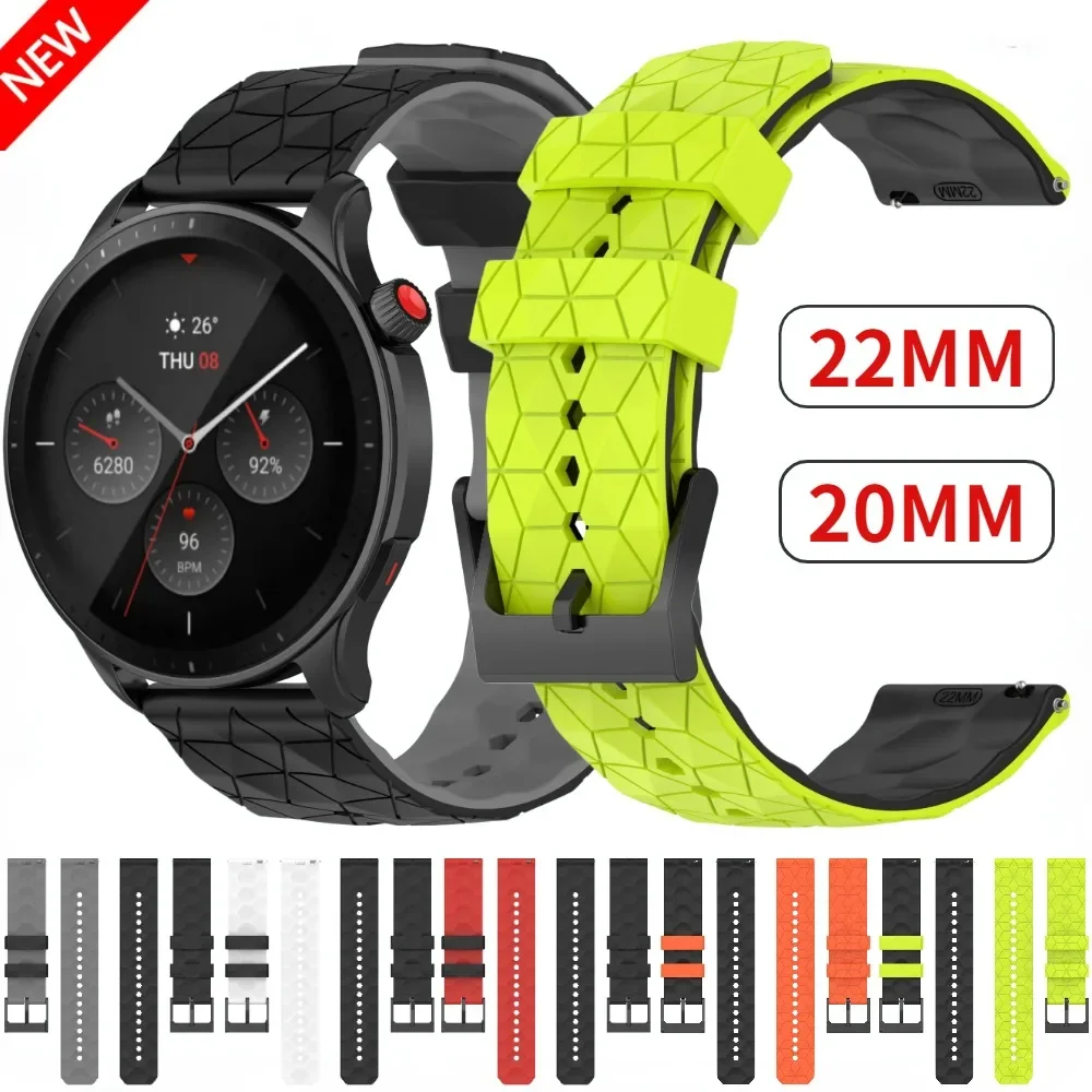 

Силиконовый ремешок 22 мм 20 мм для Amazfit GTR 47 мм/GTR 2/2e/3/3 Pro/4/GTS/2e/mini/3/4 браслет для часов Samsung 3/4/5/6/классический ремешок