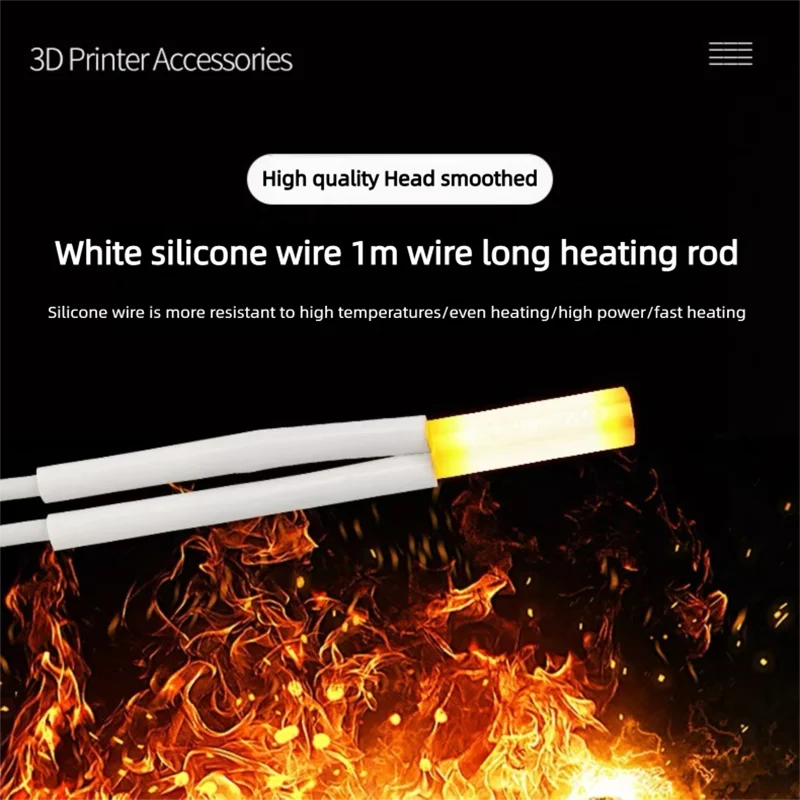 24/12V 60W 70W 80W Heater Cartridge 6*20mm 1Meter High Temperature Quick Heating Tube For E3D V6 Volcano Hotend 3D Printer Parts view 2