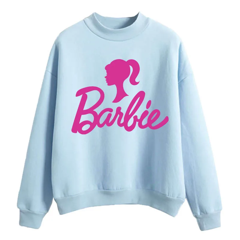 Kawaii Cartoon Anime American Barbie Hooded Pullover Sweatshirt Spring and Autumn Loose Thin Mid-Collar Coat Cute Sweatshirt