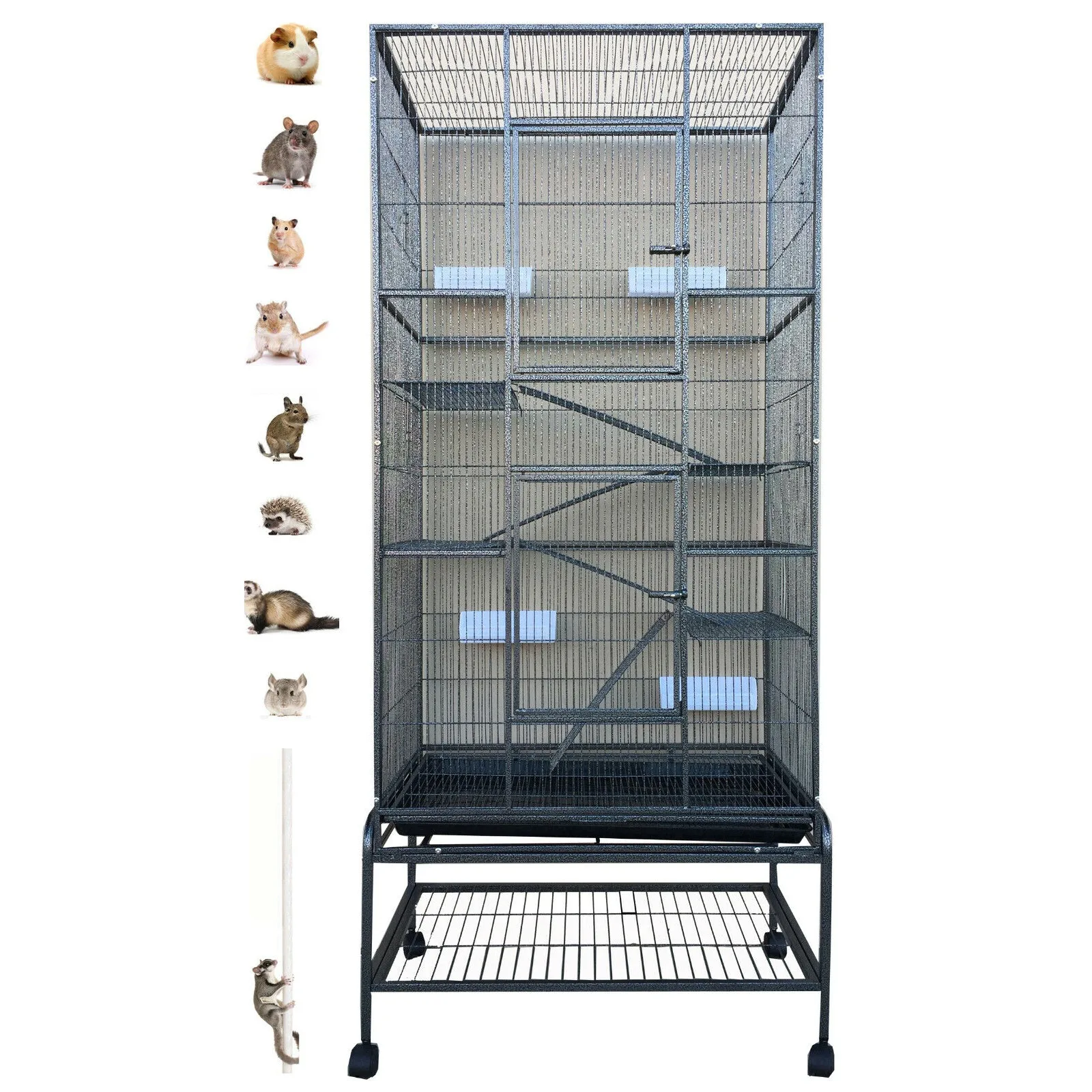 

70" X-LARGE 5-Tiers Critter Cage For Ferret Chinchilla Glider Rat Mice Squirrel United States