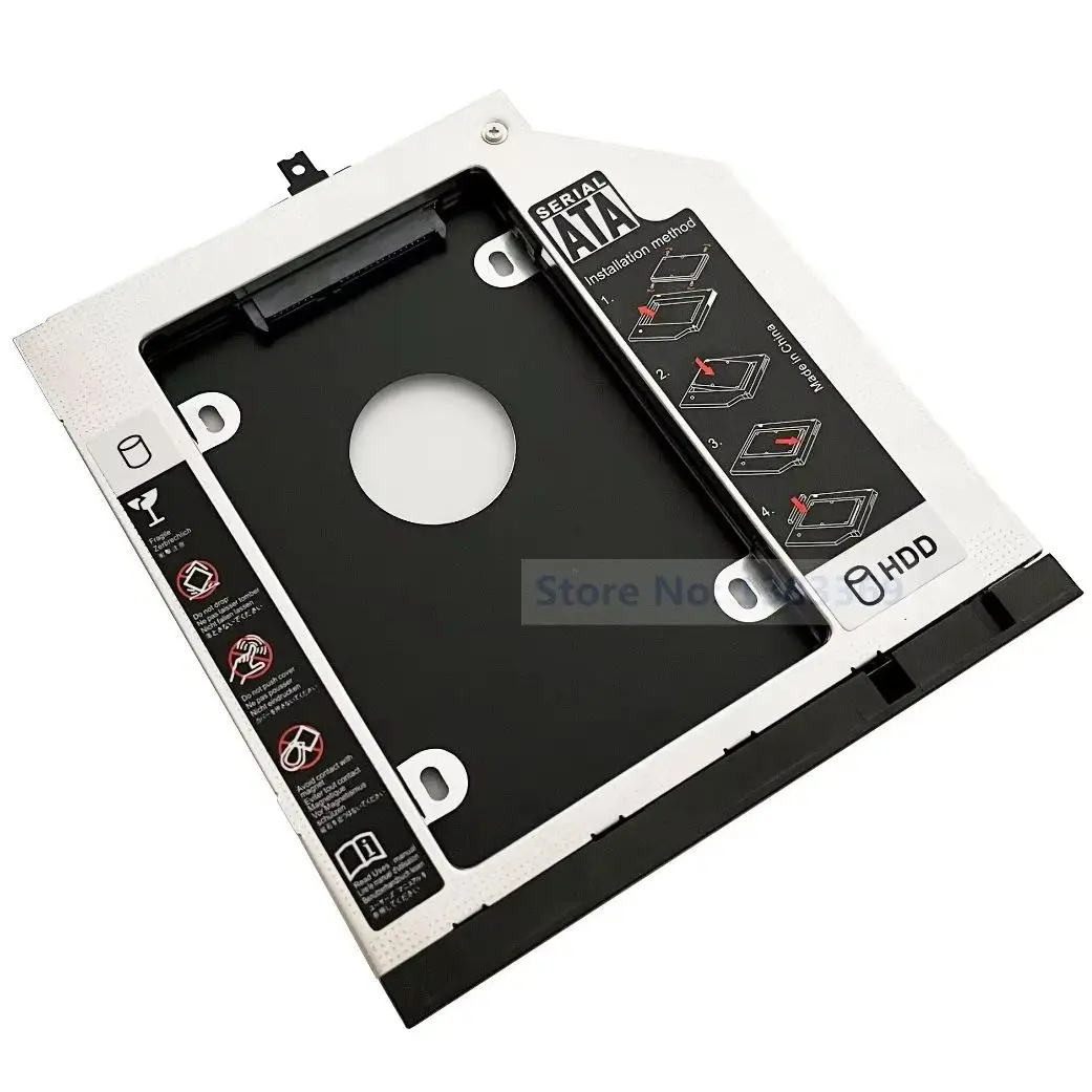 الألومنيوم 9.5 مللي متر SATA 2nd القرص الصلب SSD HDD البصرية خليج العلبة الإطار قوس لينوفو ثينك باد L440 L540 مع لوحة الحافة