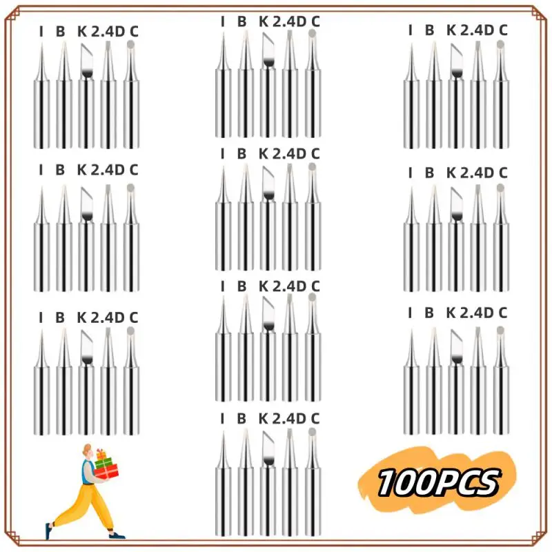 

50pcs Soldering Iron Tip pure copper soldering tip Electric Soldering Iron Head Set 900M Inside Hot Bare Copper Welding Tools