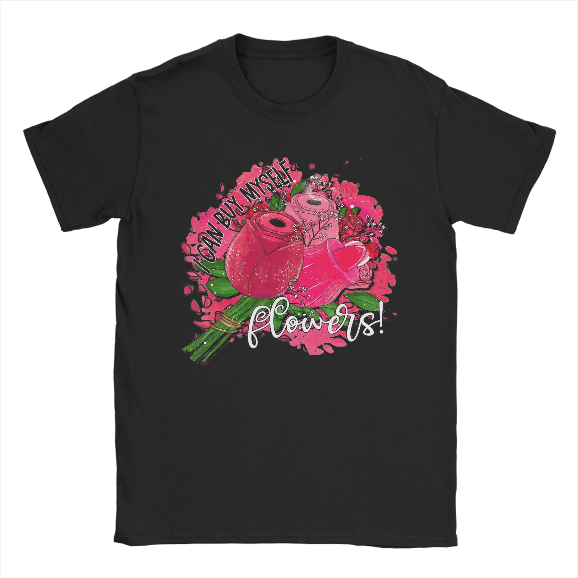 Men's I Can Buy My Own Flowers T Shirts  Pure Cotton Tops Funny Short Sleeve O Neck Tees Plus Size T-Shirts