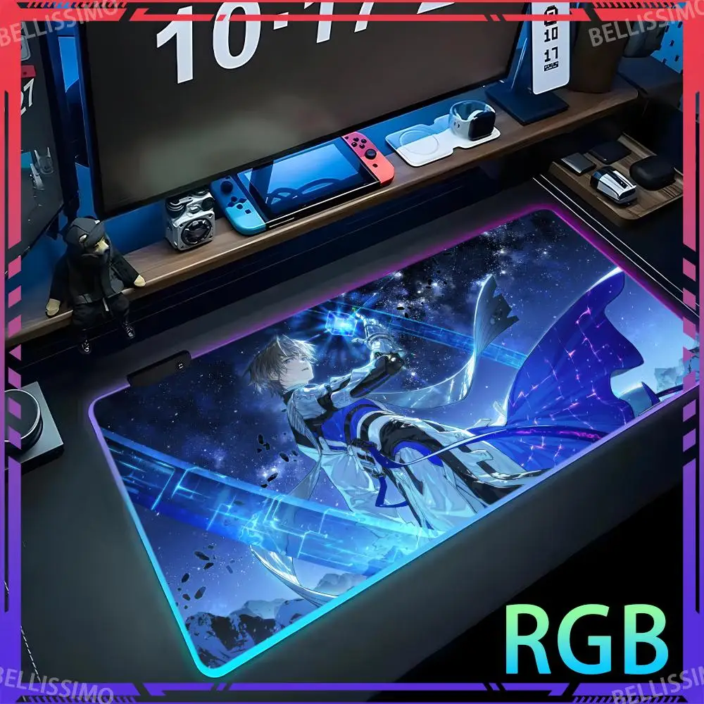 Gaming accessories Gaming computer cabinet LED gaming W_wuthering_Waves mouse pad Cute desk accessories RGB