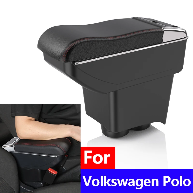 

Детали модификации салона автомобиля для Volkswagen Polo для VW Polo 9N 3, ящик для хранения центральной консоли, черный подлокотник 2002-2009 гг.