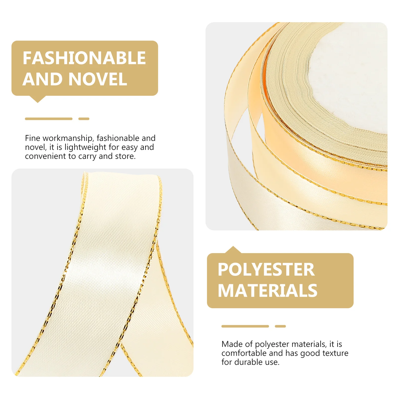 

1 Roll Gold Trim For Gift Box Wrapping Diy Craft Packaging Polyester Ribbon Decorative Gift Ribbon Elegant Present Wrap