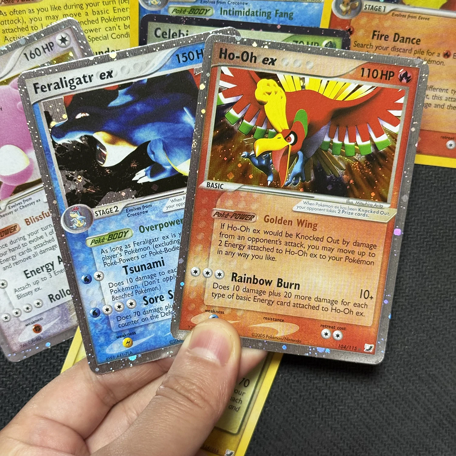 PTCG Proxy Cards Unseen Forces Feraligatr Ho-Oh Raikou Star Typhlosion Vaporeon Celebi Ampharos Scizor Steelix Board Game