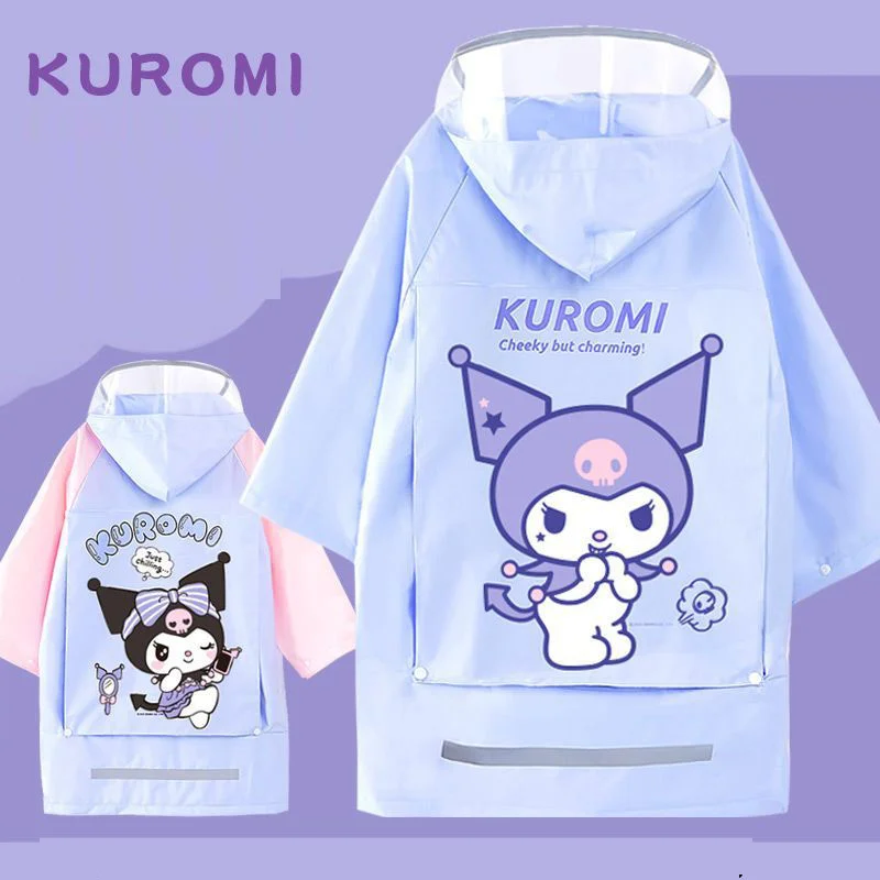 

Kitty Girl Colorful Cartoon Raincoat Primary School Sanrio Student Reserve School Bags for Waterproofing Children Anime Poncho