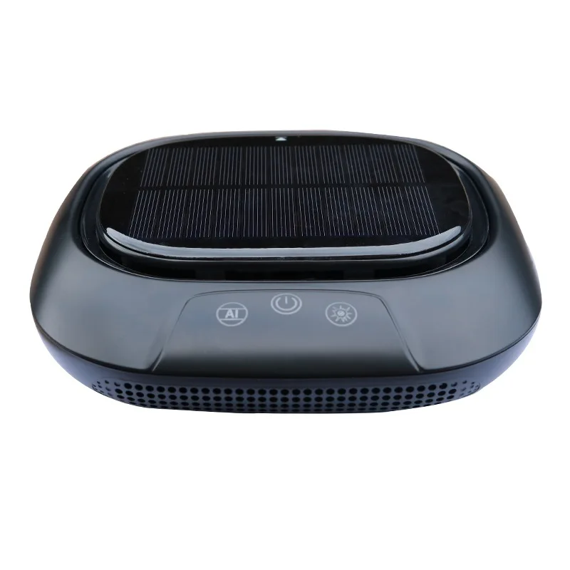 Dual-Core Solar Car Air Purifier Interior Anion Formaldehyde Removal UVC Sterilization Lamp Solar Wireless Charging Auto Supply