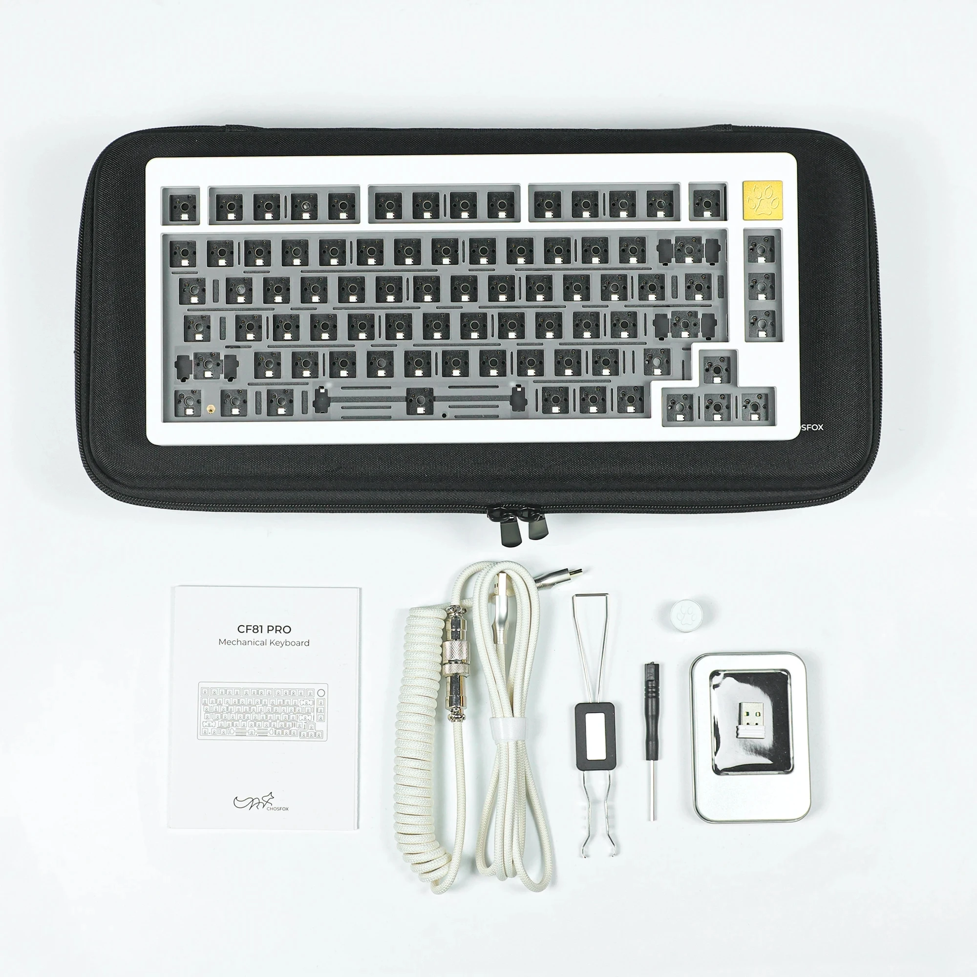 Imagem -06 - Kit de Teclado Chosfox Cf81pro 75 Hot-swap Mecânico para Jogos Kit de Teclado de Três Modos com Fio Usb tipo c sem Fio 24 Ghz