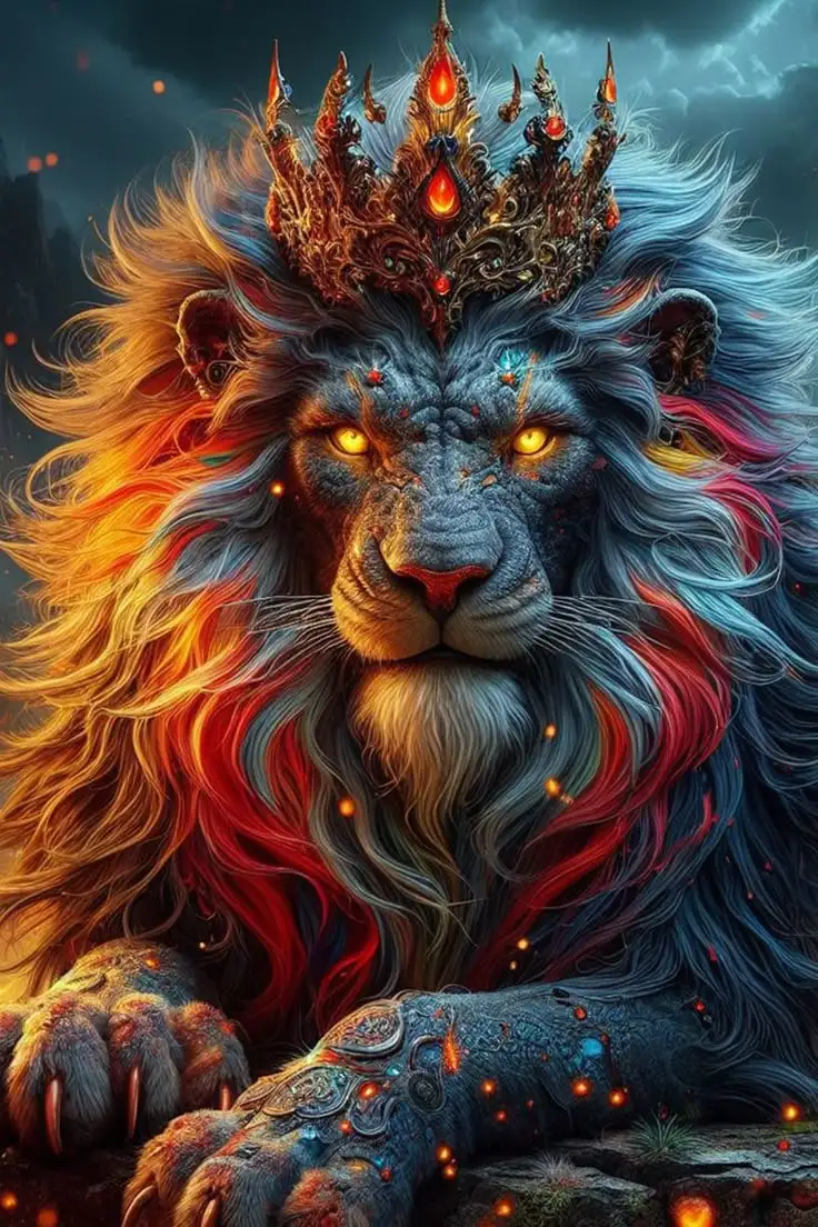 

JMINE Div 5D Lion Beasts King Full Diamond Painting cross stitch kits art animal themes 3D paint by diamonds