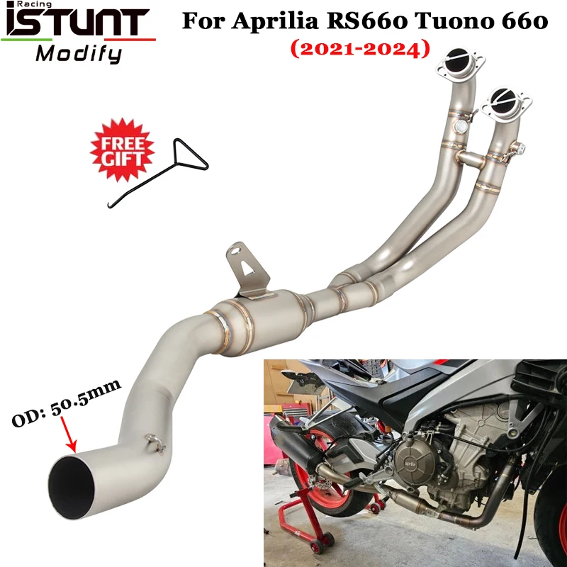 

Slip On For Aprilia RS660 RS 660 Tuono 660 2021-2024 Motorcycle Exhaust Escape Header Front Link Pipe Connection 51mm Muffler