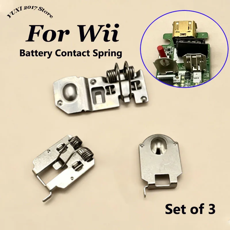 Battery Contact Spring Replacement Parts For Wii Remote Controller Joystick Game Handle Battery Holder Metal Sheet Set