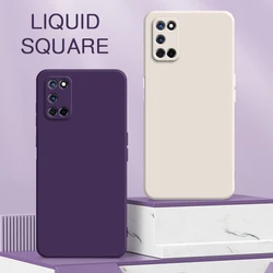 Funda de silicona líquida cuadrada Original para OPPO A52, A72, A92, funda trasera protectora para cámara de teléfono, Armadura de carcasa a prueba de golpes para niños y niñas