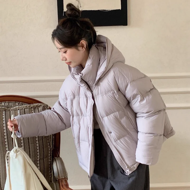 

Women's Short Down Jacket - New Fall/Winter Style Puffer Fashion Hooded Oversized Warm Thickened Versatile Coat Trendy