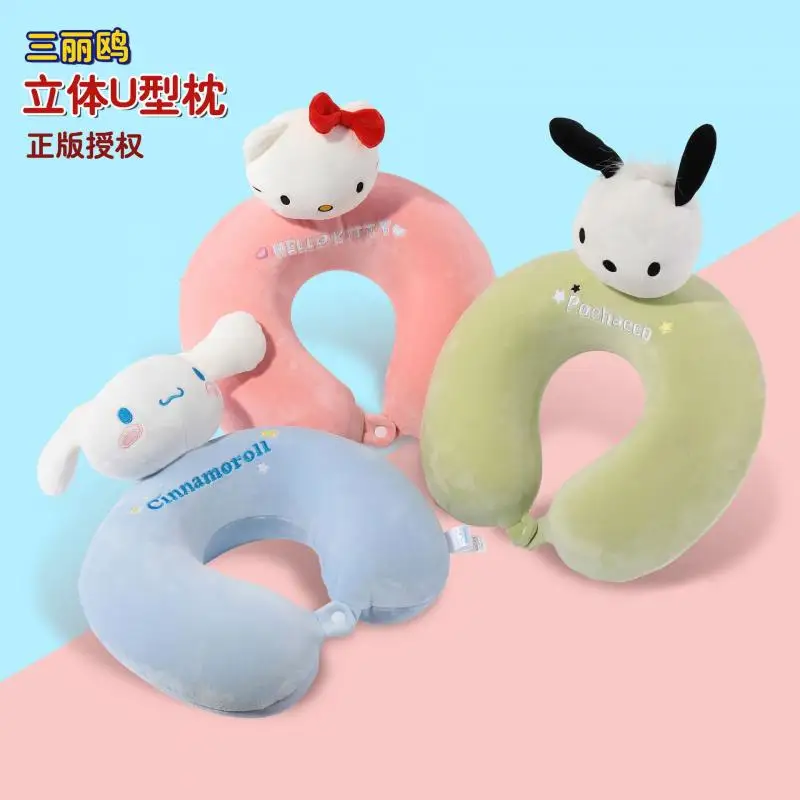 

Sanrio Hello Kitty Kuromi Anime Kawaii U-Shaped Pillow Cute Cinnamoroll Doll Neck Support Travel Nap Pillow Gifts for Girls