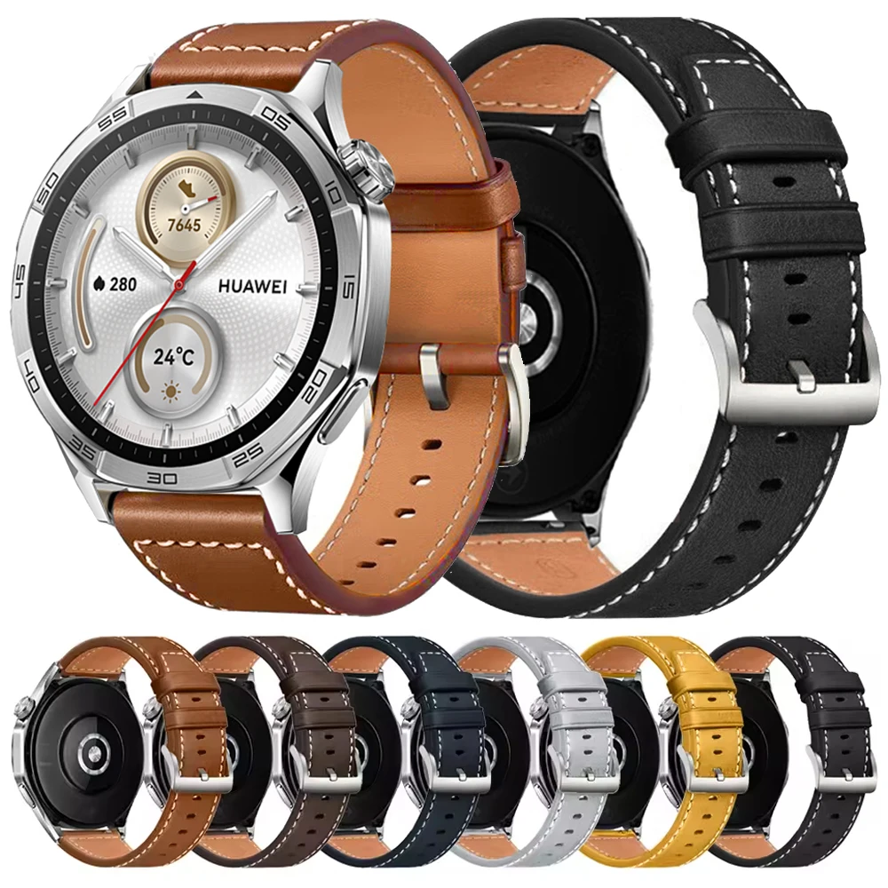 Weiches Leder 20 22 mm Armband für Huawei Watch GT 5 4 46 mm Band Huawei Watch 4/3 Pro GT 4-3-2-Runner für Amazfit Ersetzen Sie Armbänder